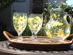 Cream Daisies 5-Piece Entertaining Set