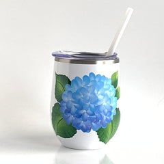 Blue Hydrangeas Steel Wine Tumbler