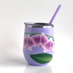 Orchids Steel Wine Tumbler