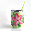 Pink Hibiscus Steel Wine Tumbler