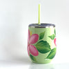 Pink Hibiscus Steel Wine Tumbler