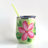 Pink Hibiscus Steel Wine Tumbler