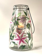 Stargazer Lilies Tall Lantern