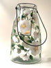 White Beach Roses Tall Lantern